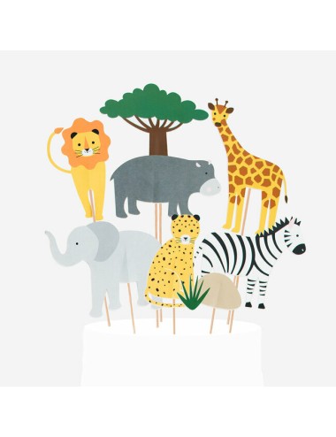 Cake toppers "Safari" (8st)